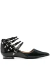 Toga Polido Multi Strap Ballerina Flats In Schwarz