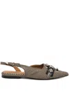 Toga Buckle-embellished Flat Pumps In Brown