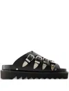 Toga Sandals - Leather - Black In Black