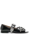 Toga Buckle-fastening Open-toe Ballerina Shoes In Schwarz