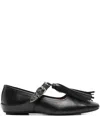 Toga Buckle-fastening Tassel Ballet Flats In Black