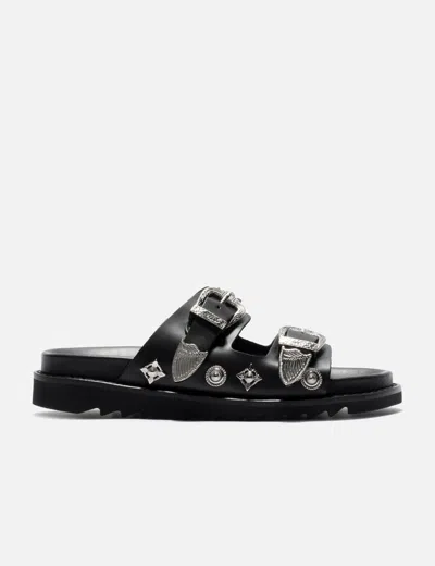 Toga Buckle Sandals In Black