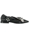 Toga Pulla Leather Slip-on With Bow Flat In Black