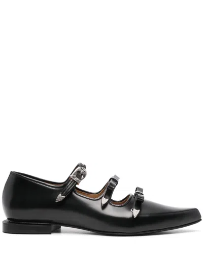 Toga Buckled Ballet Flats In Black