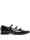 Toga Ssense Exclusive Brown Pointed Toe Ballerina Flats In Black Polido