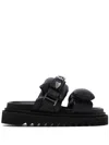 Toga Pulla Chunky Sole Sandals With Padded Straps In 黑色