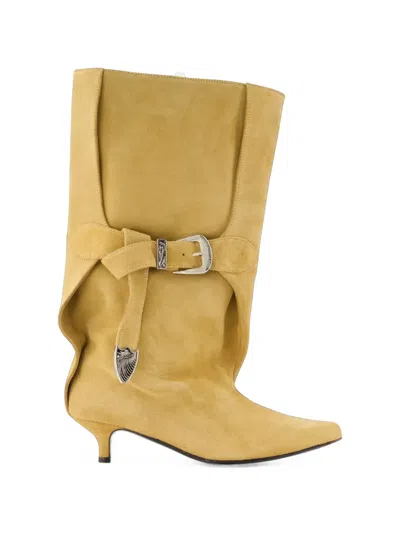 TOGA BUCKLED SUEDE BOOTS