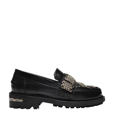 Toga Chain Appliqué Chunky-sole Loafers In Black