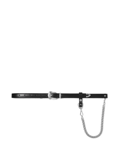 Toga Chain-buckle Leather Belt In Black