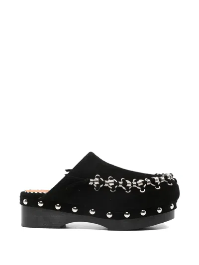 Toga Chain-detail Studded Mules In Black