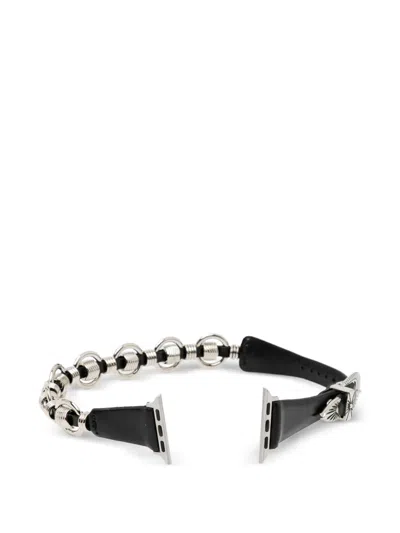 Toga Chain Leather Watch Strap In Gray