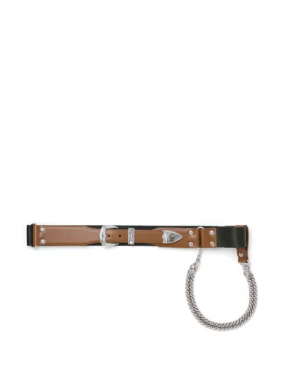 Toga Chain Link-detail Belt In Brown