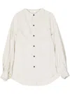 Toga Collarless Twill Shirt In Neutrals