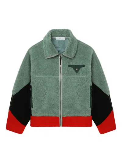 Toga Colour-block Fleece Jacket In Green