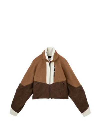 Toga Colour-block Panelled Jacket In Brown