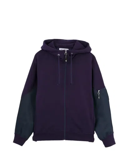 Toga Contrast-panel Drawstring Hoodie In Blue