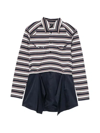 Toga Cotton Jersey Polo Top In Neutral