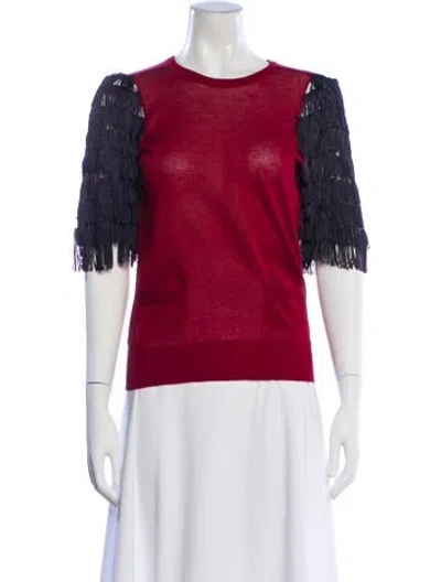Pre-owned Toga Crew Neck Short Sleeve Top In Red