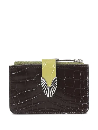 Toga Crocodile-effect Zip Cardholder In Black