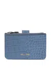 Toga Crocodile-embossed Zip-pocket Wallet In Blue