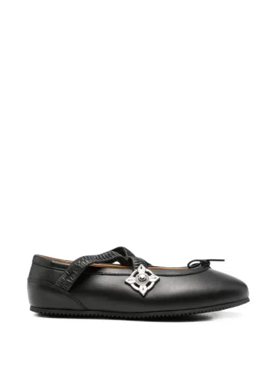Toga Elasticated-strap Ballet Flats In Brown