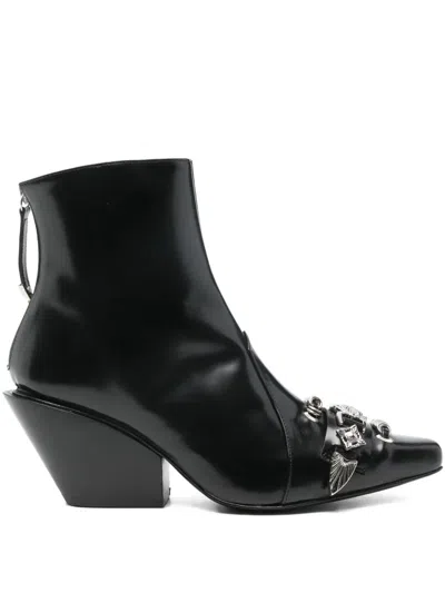 Toga Embellished Boots In Black