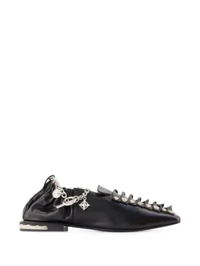 Toga Embellished Leather Ballet Flats In Multi