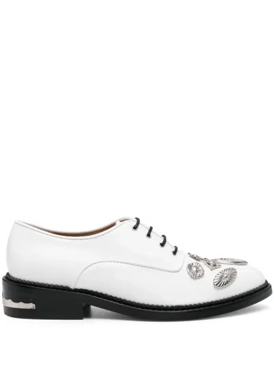 Toga Silver-stud Embellished Lace-up Shoes In White