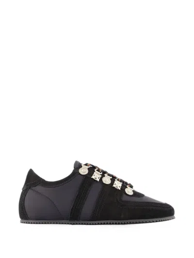 Toga Embellished Panelled Sneakers In Black