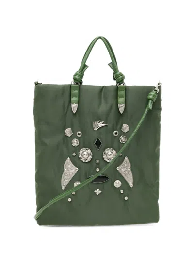 Toga Embellished Tote Bag In Green