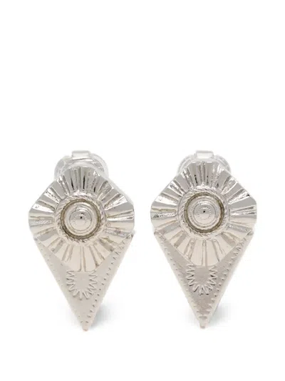 Toga Embossed-detail Drop Earrings In Metallic