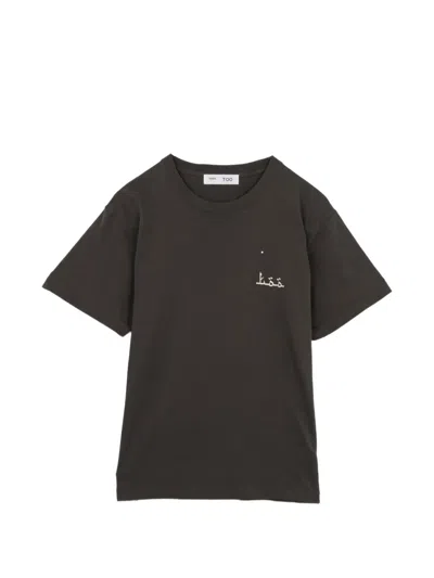 Toga Embroidered-logo T-shirt In Gray