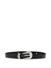 Toga Engraved-buckle Leather Belt In Black