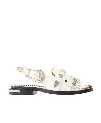 Toga Silver-tone Stud Embellished Sandals In White