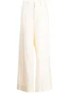 Toga Flared Rayon Trousers In White