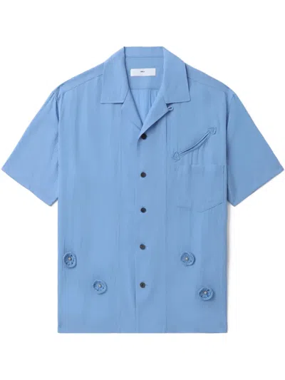 Toga Floral-appliqué Shirt In Blue