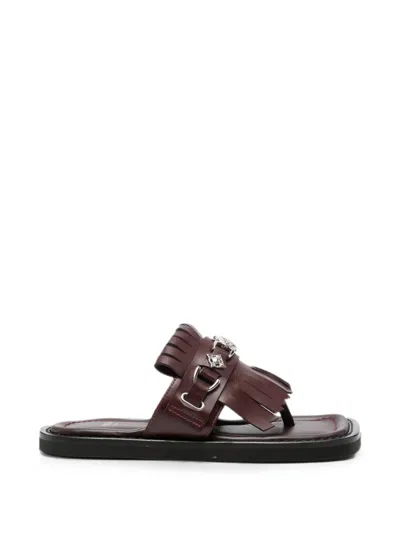 Toga Fringe-detail Buckled Sandals In Brown