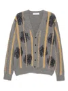 Toga Graphic-print Cardigan In Gray