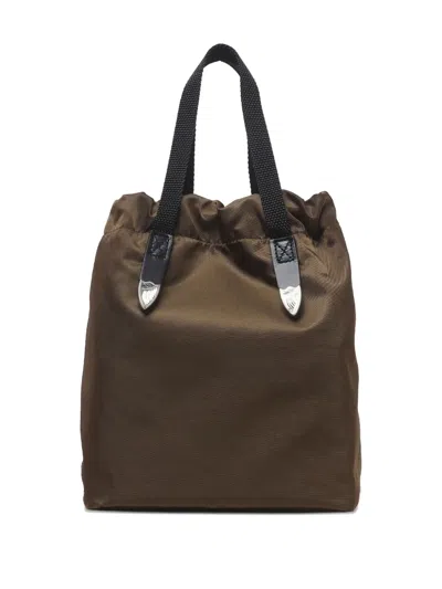 Toga Graphic-print Drawstring Tote Bag In Gray