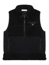 Toga Half-zip Fleece Vest In Black