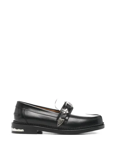Toga Hardware-embellished Colour-block Loafers In Black