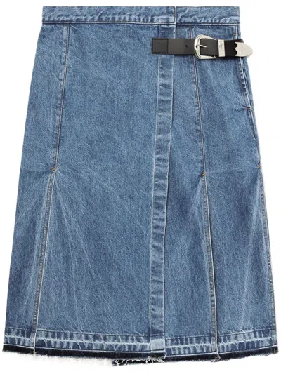 Toga High-waisted Denim Skirt In 蓝色