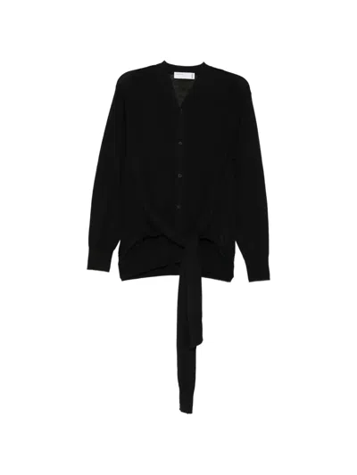 Toga High-gauge Knitted Cardigan In Black