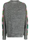 Toga Intarsia-knit Crew-neck Jumper In Grey