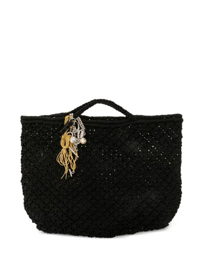 Toga Knitted Tote Bag In Black