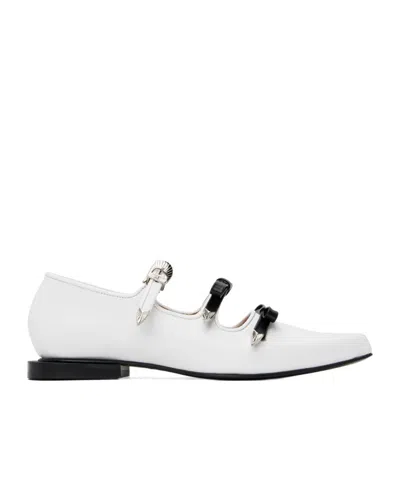 Toga Knot Detail Mary Jane Shoes In White