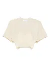 Toga Layered Cropped T-shirt In Brown