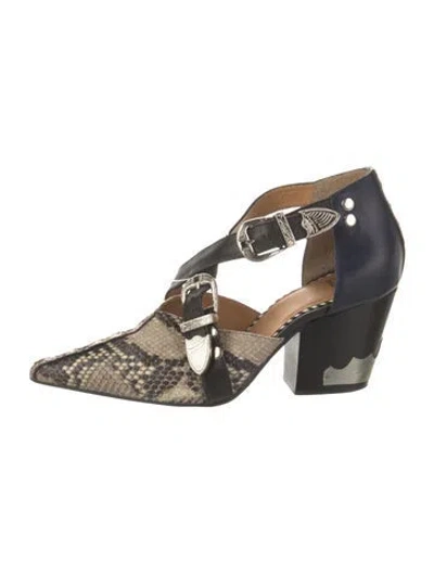Pre-owned Toga Leather Animal Print Boots