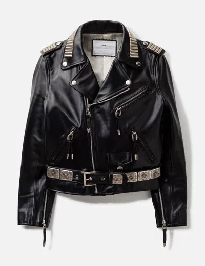 Toga Leather Biker Jacket In Black
