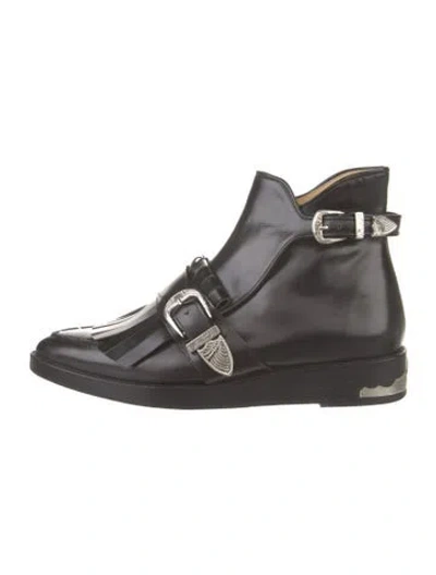 Pre-owned Toga Leather Boots In Black